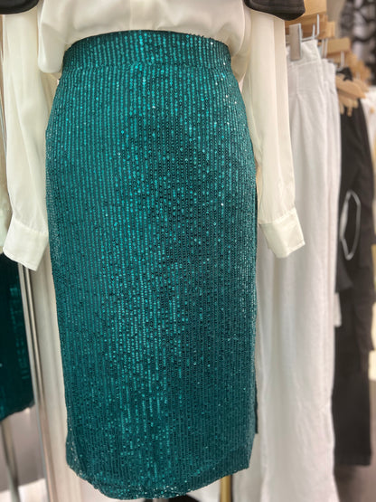 SEQUIN Skirt WITH SIDE SLIT