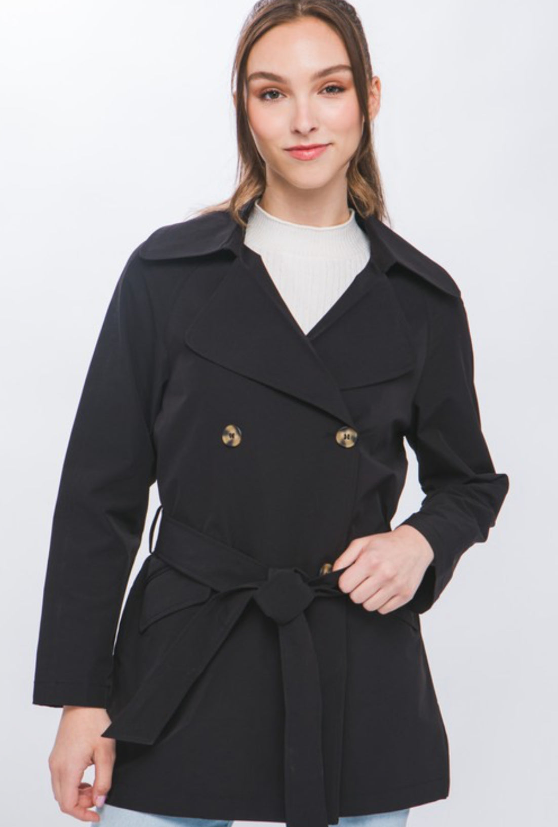 Trench Coat with Waist Belt