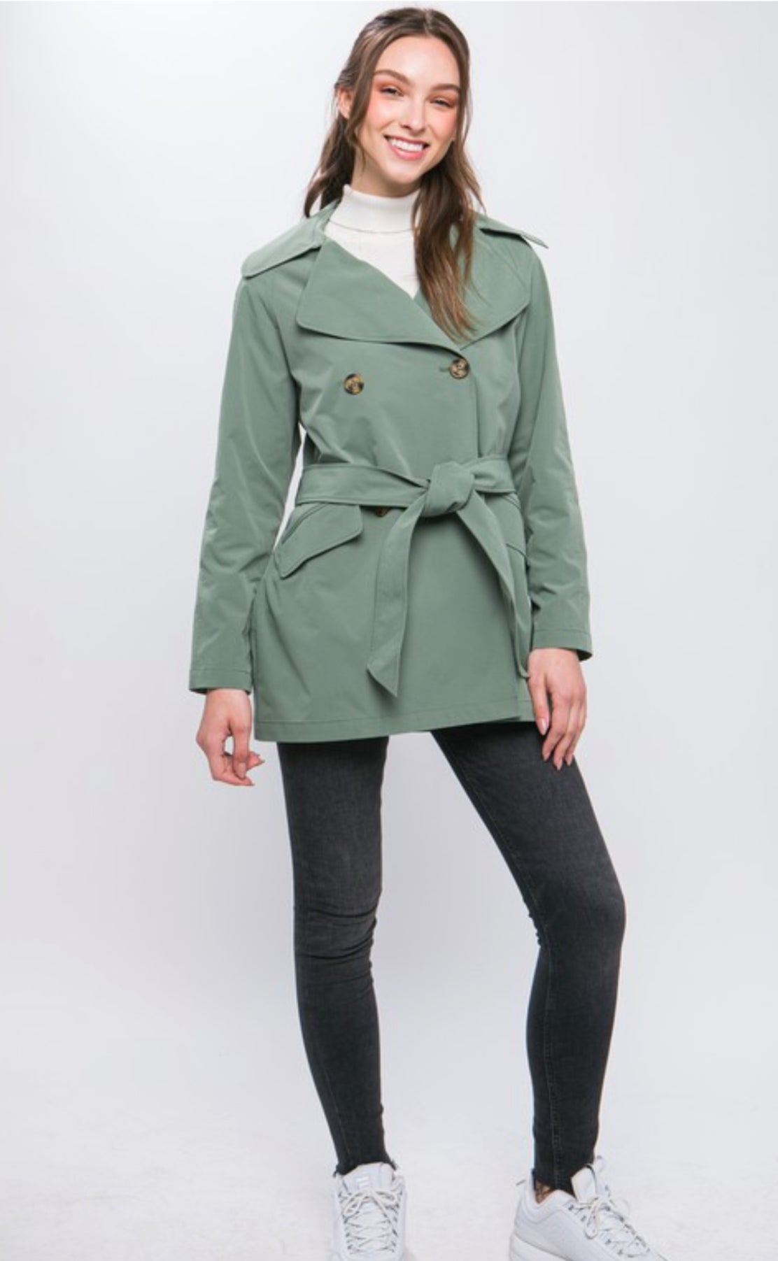 Trench Coat with Waist Belt