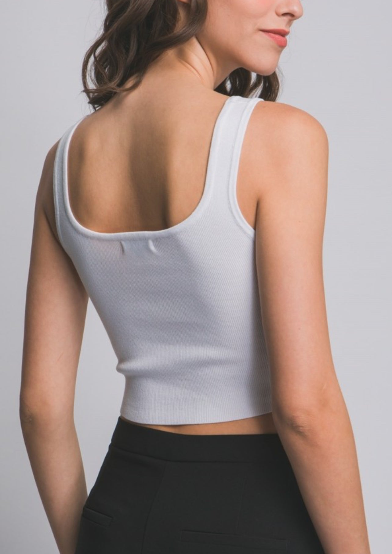 Ribbed Knit Top with Pearl