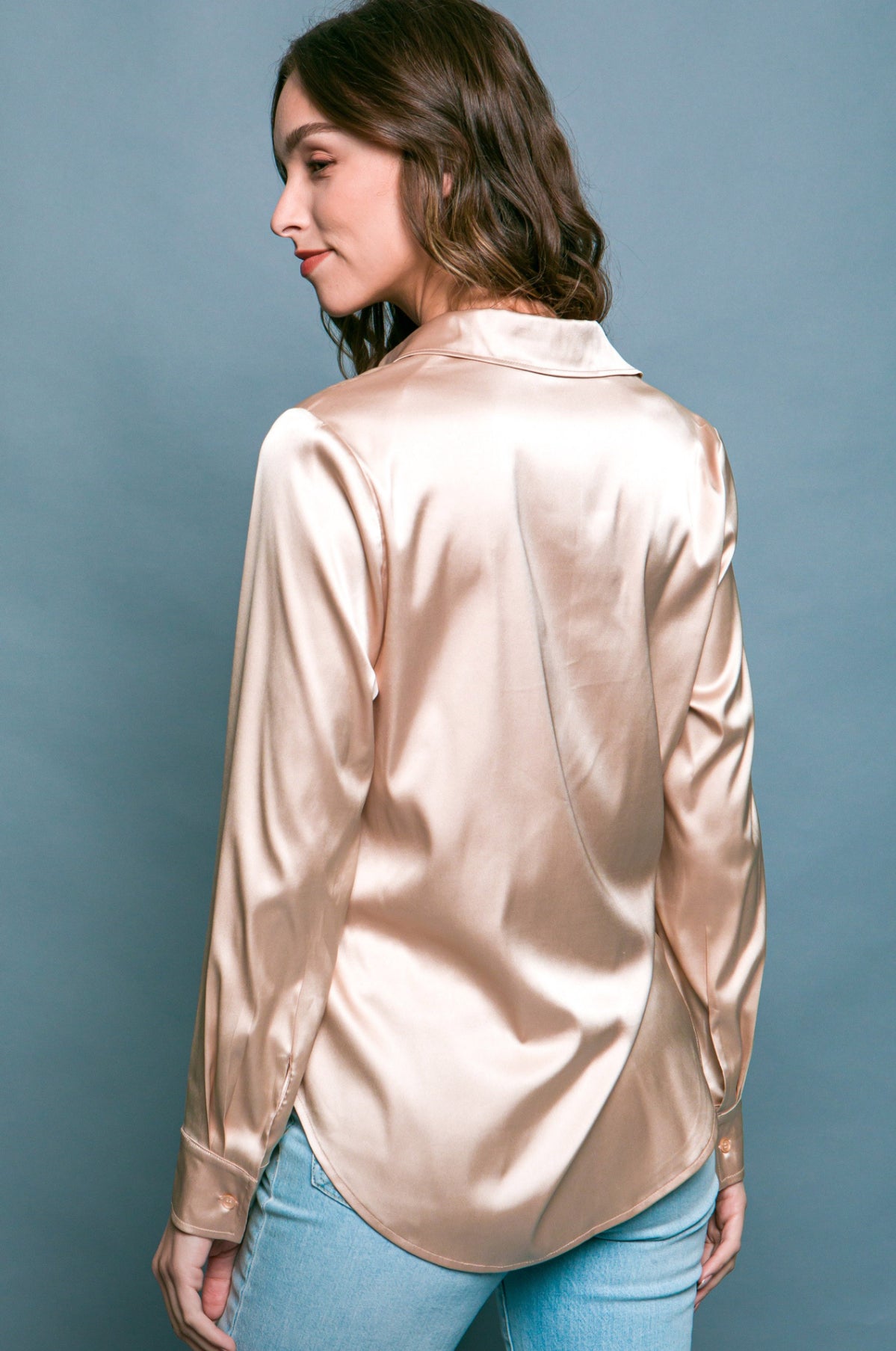 Satin Long Sleeve Blouse